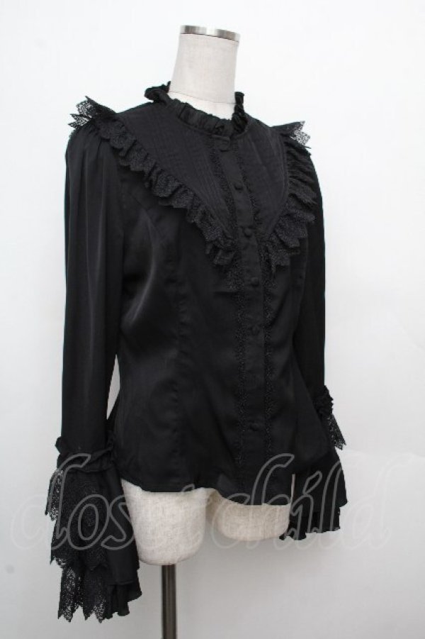 画像3: Hoshibako Works / 星夜の旅　姫袖ブラウス  黒 S-26-03-23-030-LO-BL-AS-ZS (3)