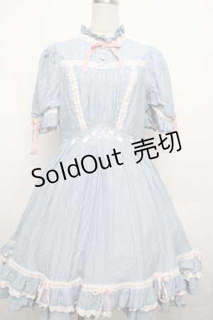 画像: Hoshibako Works / ベルスーズリボン刺繍ワンピース  サックス S-26-03-23-031-LO-OP-AS-ZS