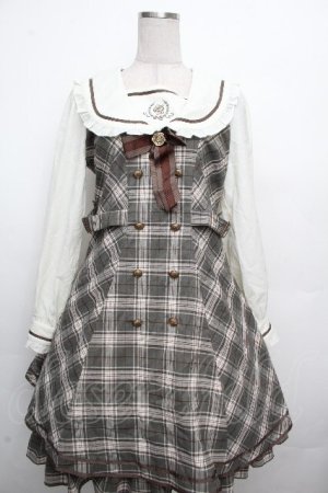画像: Amavel / Histoire Emblemフリルセーラーワンピース  オフｘカーキ S-26-03-23-034-CA-OP-HR-ZS
