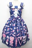 画像1: Angelic Pretty / Candy Ornamentジャンパースカート  ネイビー S-26-03-24-037-AP-OP-SA-ZS (1)
