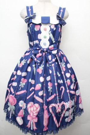画像: Angelic Pretty / Candy Ornamentジャンパースカート  ネイビー S-26-03-24-037-AP-OP-SA-ZS