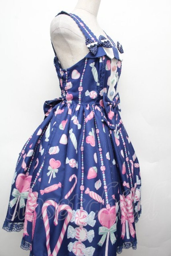 画像3: Angelic Pretty / Candy Ornamentジャンパースカート  ネイビー S-26-03-24-037-AP-OP-SA-ZS (3)