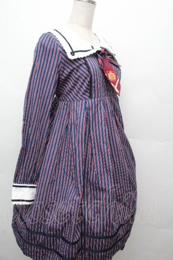 画像3: Angelic Pretty / Universityワンピース  紺ｘ赤 S-26-03-24-041-AP-OP-AS-ZS (3)