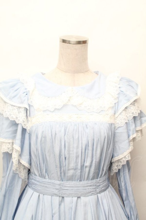 画像4: Hoshibako Works / リリアンヌ姉妹 ワンピース(ショート丈)  サックス S-26-03-24-048-LO-OP-HR-ZS (4)