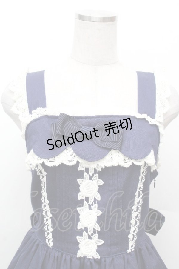 画像4: BABY,THE STARS SHINE BRIGHT / リボンスカラップジャンパースカート  紺 S-26-03-24-049-BA-OP-AS-ZS (4)