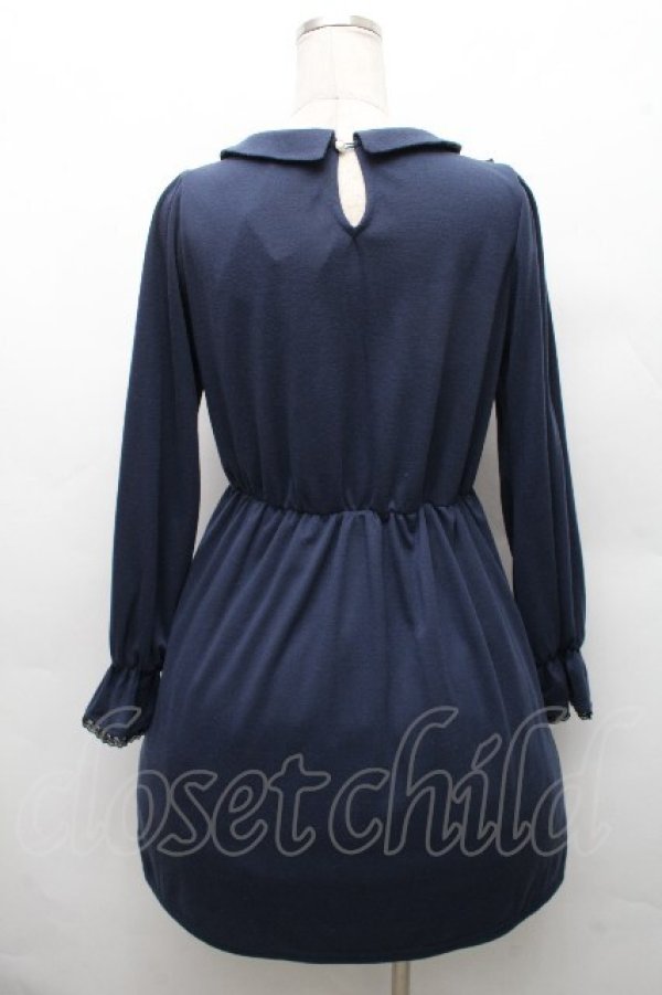 画像2: axes femme / /デコルテレース切替ワンピース  紺 S-26-03-24-007-AX-TO-HR-ZS (2)