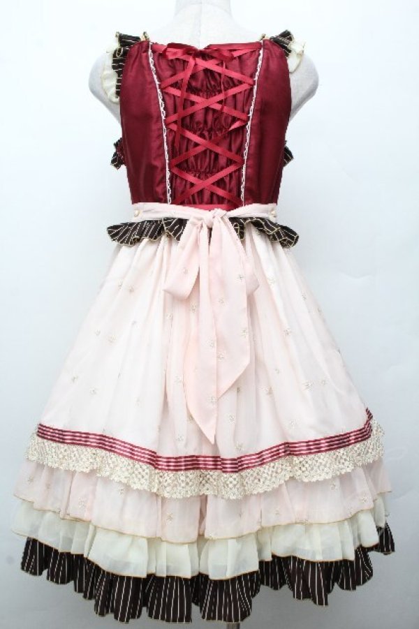 画像2: BABY,THE STARS SHINE BRIGHT / Etoile Filante  お星さまに願いを ジャンパースカート  ピンクＸボルドー S-26-03-24-053-BA-OP-SA-ZS (2)