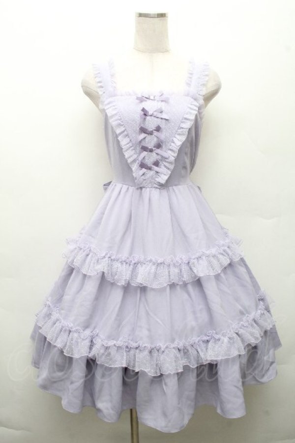 画像1: axes femme / プチリボンジャンパースカート M ラベンダー S-26-03-24-008-0-OP-AS-ZS (1)