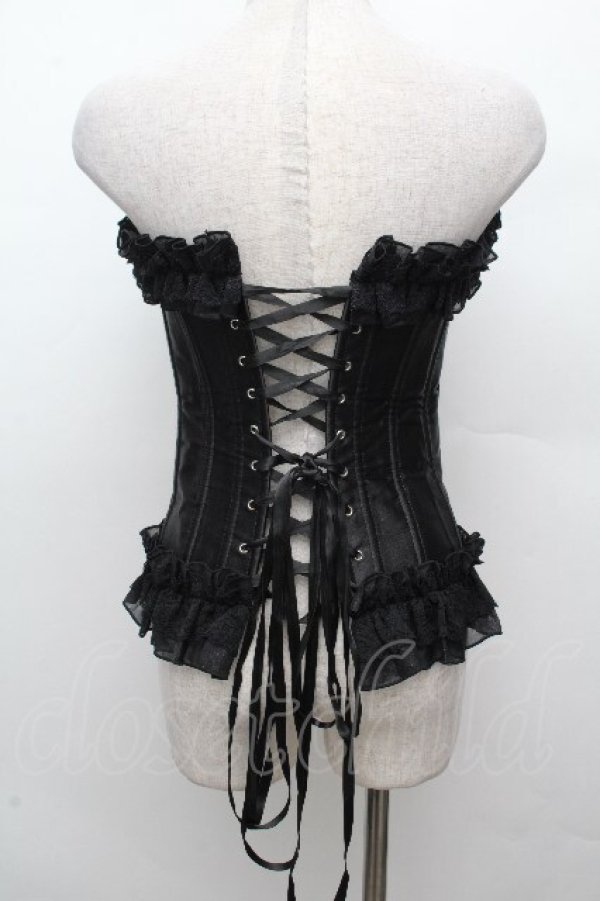 画像2: MR corset / サイド編み上げコルセット  黒 S-26-03-24-054-PU-ZA-HR-ZS (2)