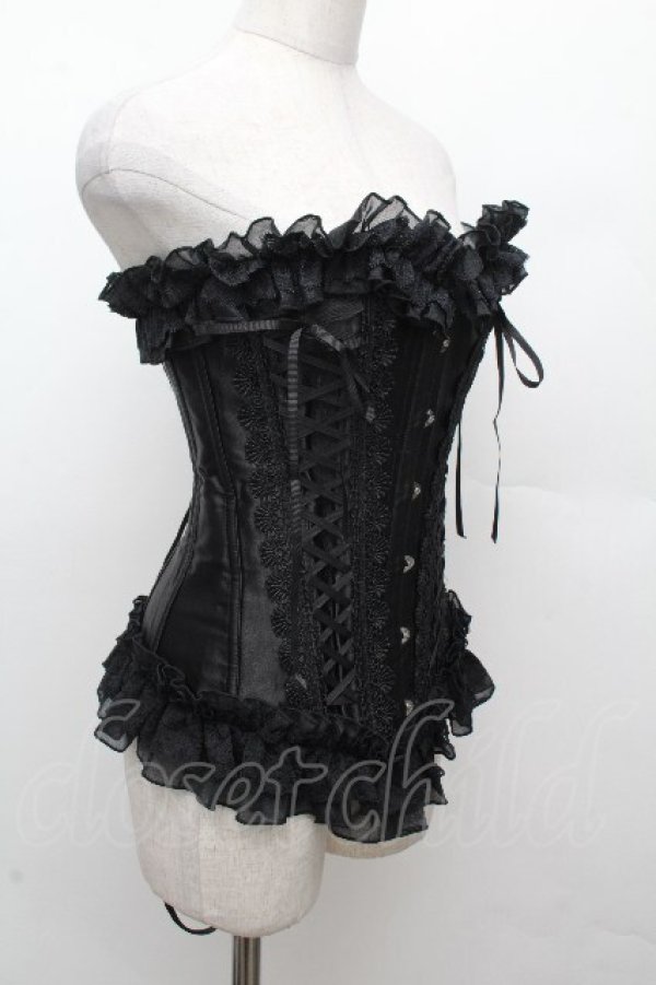 画像3: MR corset / サイド編み上げコルセット  黒 S-26-03-24-054-PU-ZA-HR-ZS (3)