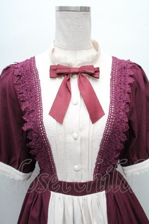 画像3: axes femme kawaii / エレガントドールワンピース M ワイン S-26-03-24-010-AX-OP-AS-ZS (3)