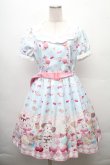 画像1: axes femme kawaii / mikko illustration × axes femme KAWAII ダイナーカフェワンピース  サックス S-26-03-24-013-AX-OP-AS-ZS (1)