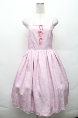 画像: axes femme kawaii / ハートドット柄ジャンスカ  ピンク S-26-03-24-002-AX-OP-HR-ZS