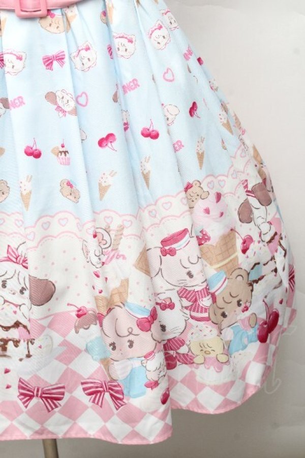 画像4: axes femme kawaii / mikko illustration × axes femme KAWAII ダイナーカフェワンピース  サックス S-26-03-24-013-AX-OP-AS-ZS (4)