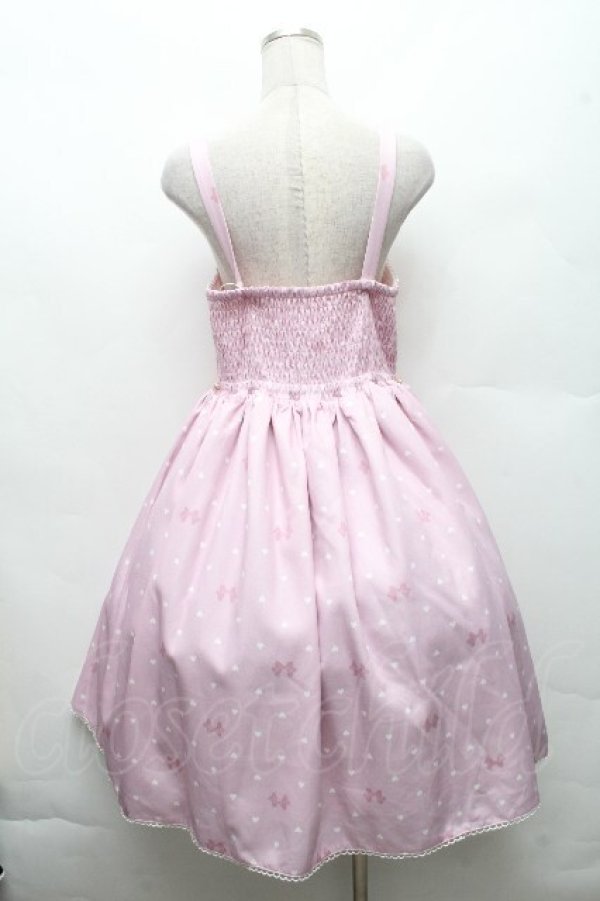 画像2: axes femme kawaii / ハートドット柄ジャンスカ  ピンク S-26-03-24-002-AX-OP-HR-ZS (2)