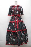 画像1: Chalmiere / チェリーバニー柄ワンピース  黒 S-26-03-24-019-0-OP-HR-ZS (1)