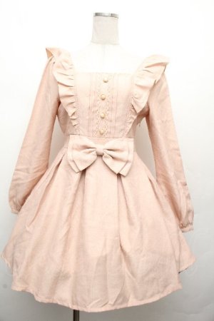 画像: LIZ LISA / フロントリボンワンピース 0 くすみピンク S-26-03-24-021-LO-OP-SZ-ZS