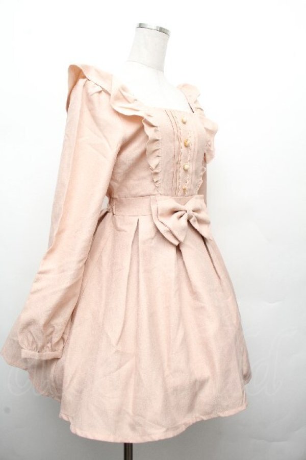 画像3: LIZ LISA / フロントリボンワンピース 0 くすみピンク S-26-03-24-021-LO-OP-SZ-ZS (3)