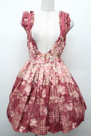 画像: LIZ LISA / チェック×花柄ジャンスカ  ボルドー S-26-03-24-022-LO-OP-HR-ZS