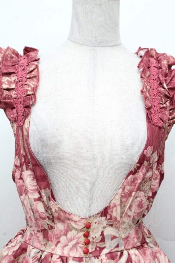 画像4: LIZ LISA / チェック×花柄ジャンスカ  ボルドー S-26-03-24-022-LO-OP-HR-ZS (4)