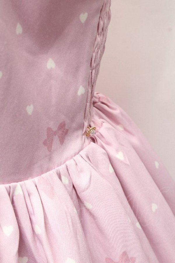 画像5: axes femme kawaii / ハートドット柄ジャンスカ  ピンク S-26-03-24-002-AX-OP-HR-ZS (5)