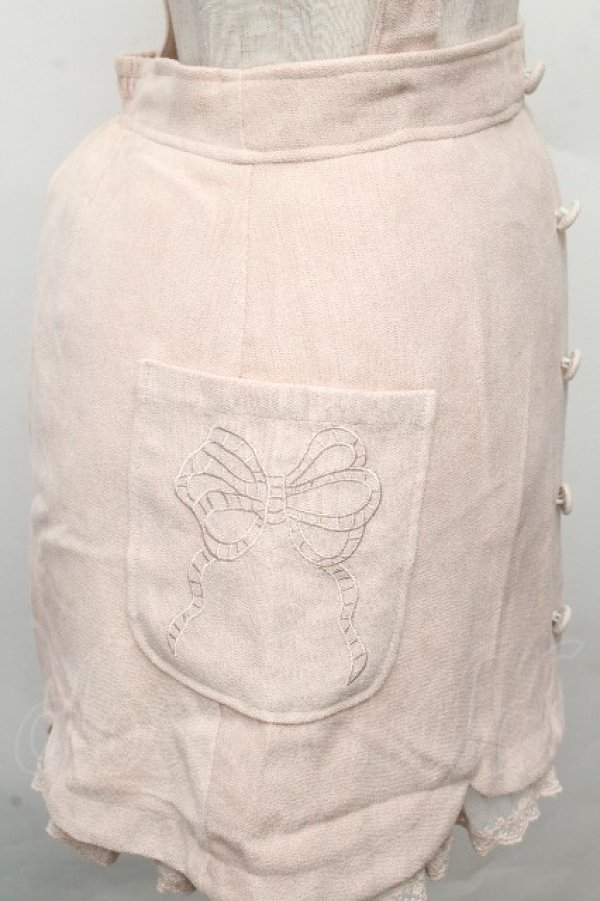 画像4: LIZ LISA / リボン刺繍ポケットスカート  ピンク S-26-03-24-024-LO-SK-AS-ZS (4)
