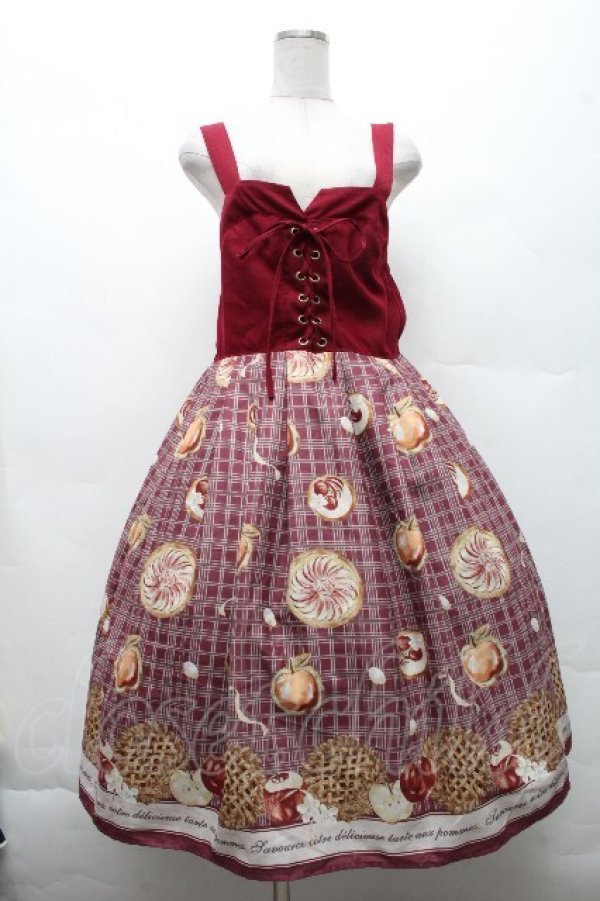 画像1: axes femme POETIQUE / アップルパイレースアップワンピース M 赤 S-26-03-24-003-AX-OP-TE-ZS (1)