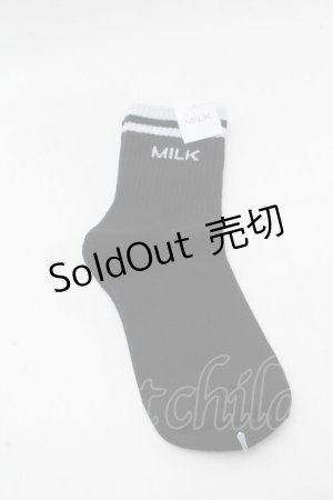 画像: MILK / ロゴソックス  黒 S-26-03-28-004-ML-ZA-AS-ZS