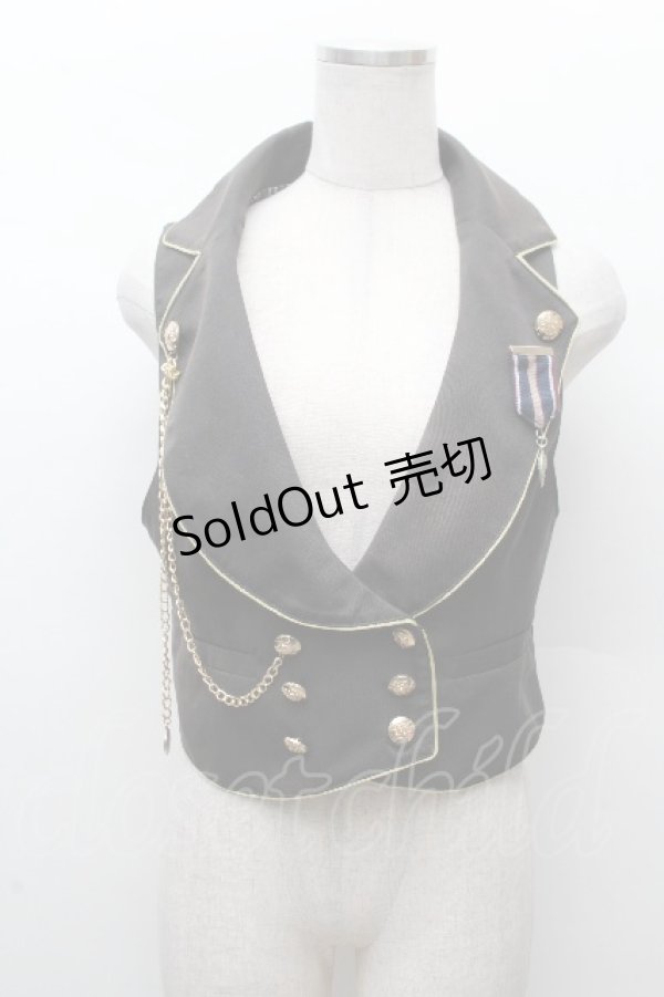 画像1: Amavel / Royal Princeの勲章ベスト  黒 S-26-03-28-035-CA-JA-AS-ZS (1)