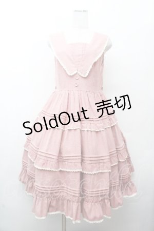 画像: LOLITA / 襟付きティアードジャンパースカート S ピンク S-26-03-28-038-LO-OP-TE-ZS