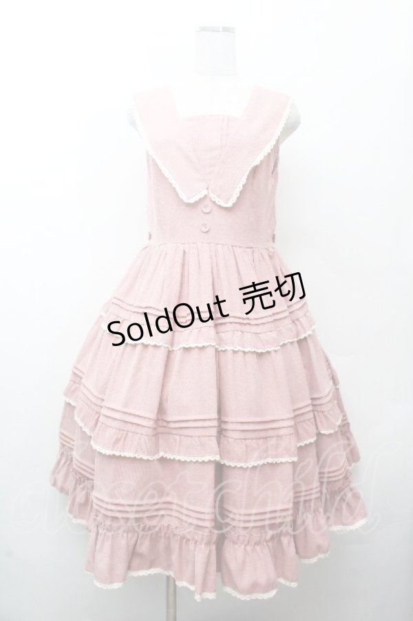 画像1: LOLITA / 襟付きティアードジャンパースカート S ピンク S-26-03-28-038-LO-OP-TE-ZS (1)