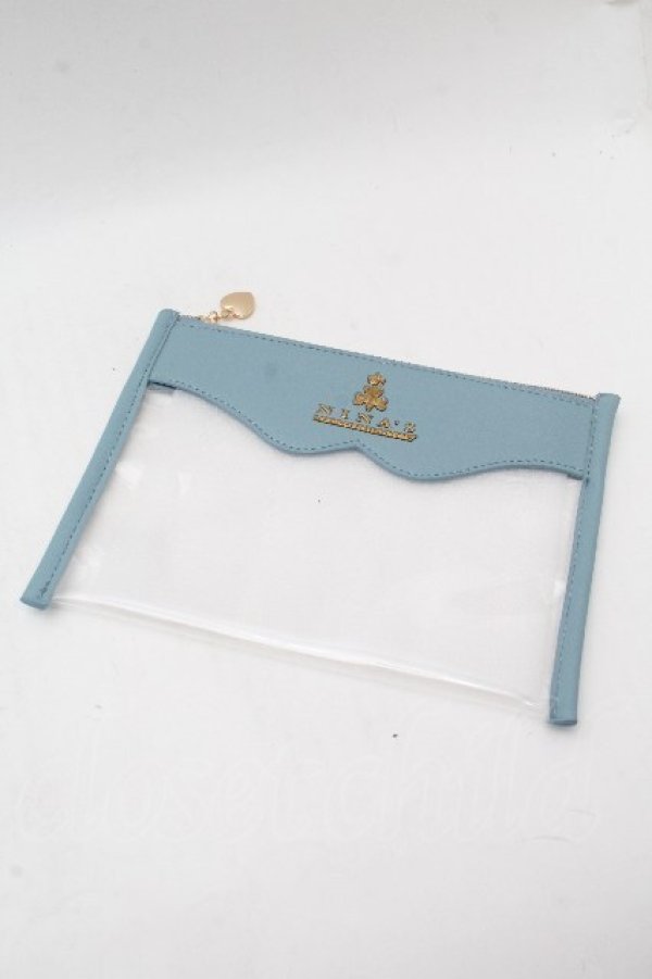 画像1: m petit by misako / 紅茶クリアポーチ  サックス S-26-03-28-005-LO-ZA-HR-ZS (1)