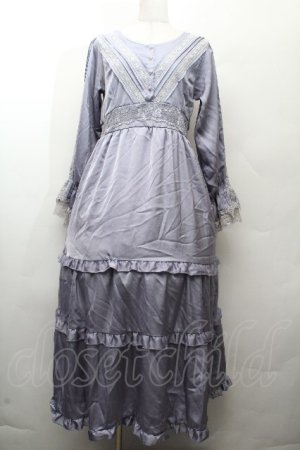 画像: axes femme / ラインレース使ティアードワンピース  ラベンダー S-26-03-28-042-AX-OP-AS-ZS