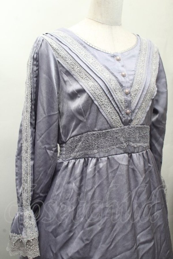 画像4: axes femme / ラインレース使ティアードワンピース  ラベンダー S-26-03-28-042-AX-OP-AS-ZS (4)