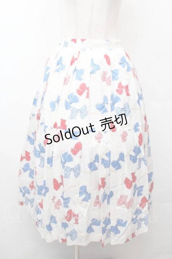 画像1: Jane Marple / Anniversary ribbonsダブルタックスカート  白 S-26-03-28-049-JM-SK-AS-ZS (1)