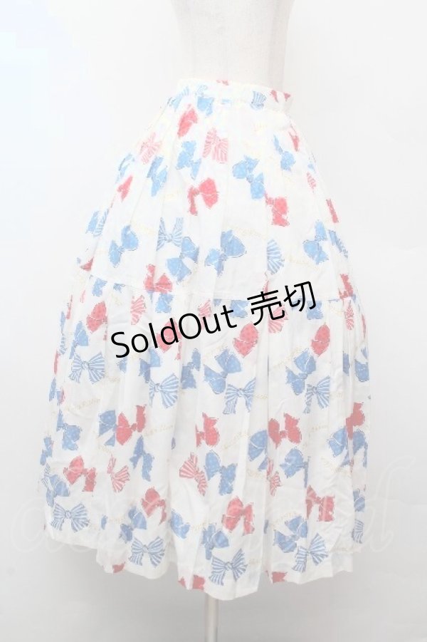 画像2: Jane Marple / Anniversary ribbonsダブルタックスカート  白 S-26-03-28-049-JM-SK-AS-ZS (2)