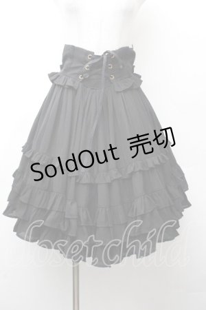 画像: Chalmiere / レースアップフリルスカート M 黒 S-26-03-28-053-0-SK-TE-ZS