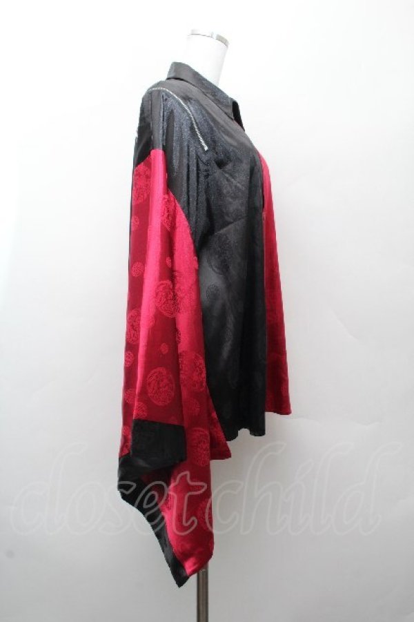 画像2: REZEN / ジップ付配色和袖シャツ  真紅 S-26-03-28-059-LO-BL-AS-ZS (2)