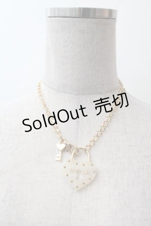 画像: MILK / パドロックネックレス  ゴールドｘオフ S-26-03-28-008-ML-AC-AS-ZS