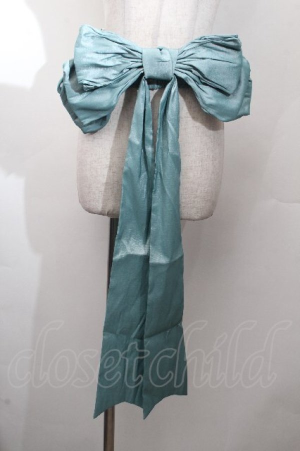 画像1: 星箱works / ボリュームリボンテールベルト  アクアマリン S-26-03-28-017-PU-ZA-AS-ZS (1)