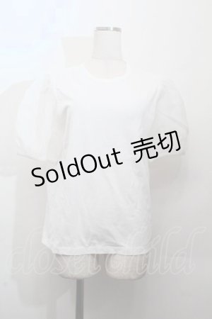 画像: Jane Marple / チュール袖Tシャツ  白 S-26-03-28-020-JM-TS-AS-ZS
