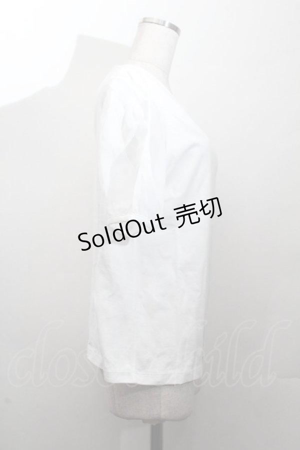 画像2: Jane Marple / チュール袖Tシャツ  白 S-26-03-28-020-JM-TS-AS-ZS (2)