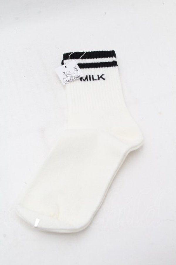 画像2: MILK / ロゴソックス  白 S-26-03-28-003-ML-ZA-AS-ZS (2)