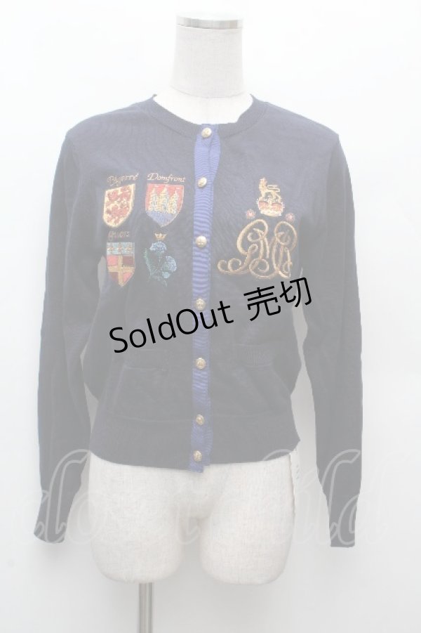 画像1: Jane Marple / Our courageエンブロイダリーカーディガン  紺 S-26-03-28-027-JM-JA-AS-ZS (1)