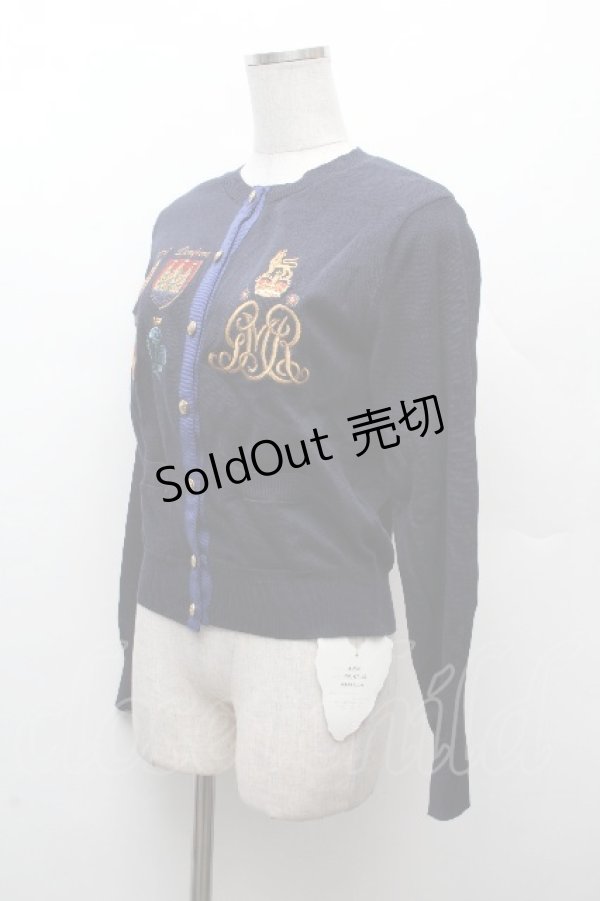 画像2: Jane Marple / Our courageエンブロイダリーカーディガン  紺 S-26-03-28-027-JM-JA-AS-ZS (2)