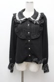 画像1: axes femme kawaii / 梯子レース丸襟ブラウス M 黒 S-26-03-28-029-AX-BL-TE-ZS (1)
