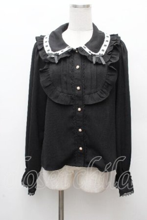 画像: axes femme kawaii / 梯子レース丸襟ブラウス M 黒 S-26-03-28-029-AX-BL-TE-ZS