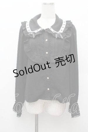 画像: axes femme kawaii / 梯子レース丸襟ブラウス M 黒 S-26-03-28-029-AX-BL-TE-ZS