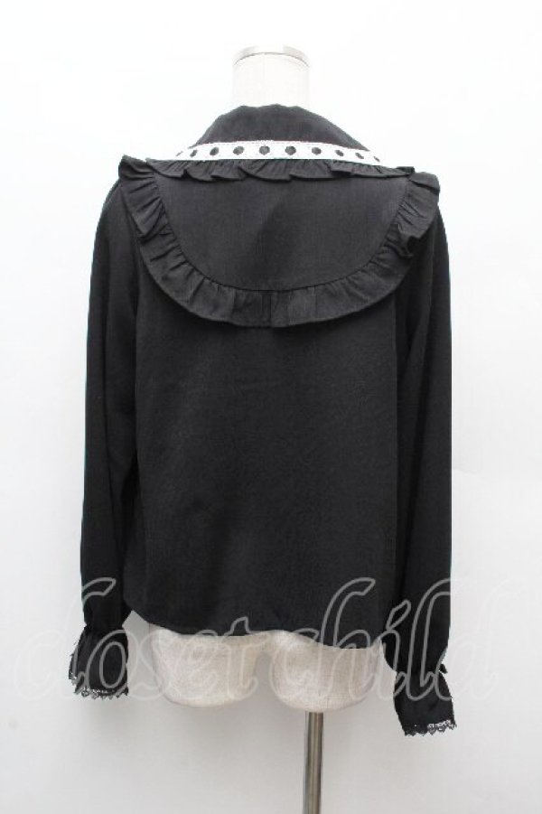 画像2: axes femme kawaii / 梯子レース丸襟ブラウス M 黒 S-26-03-28-029-AX-BL-TE-ZS (2)