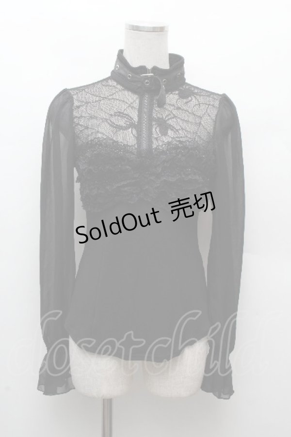 画像1: Qutie Frash / メッシュ切替トップス  黒 S-26-03-28-030-QU-TO-AS-ZS (1)